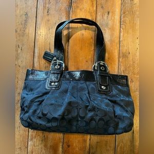 Black Fabric Coach Handbag